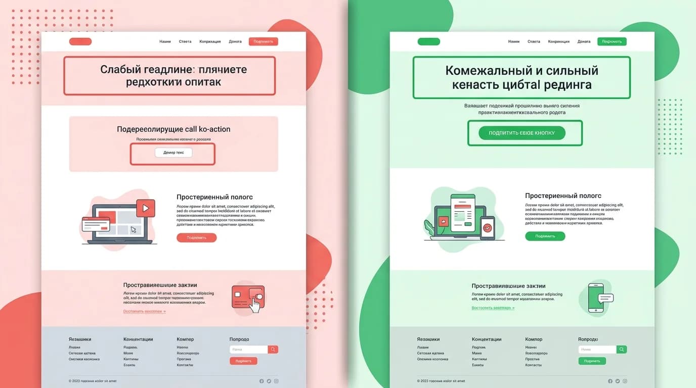 Сравнение неоптимизированных и оптимизированных элементов сайта