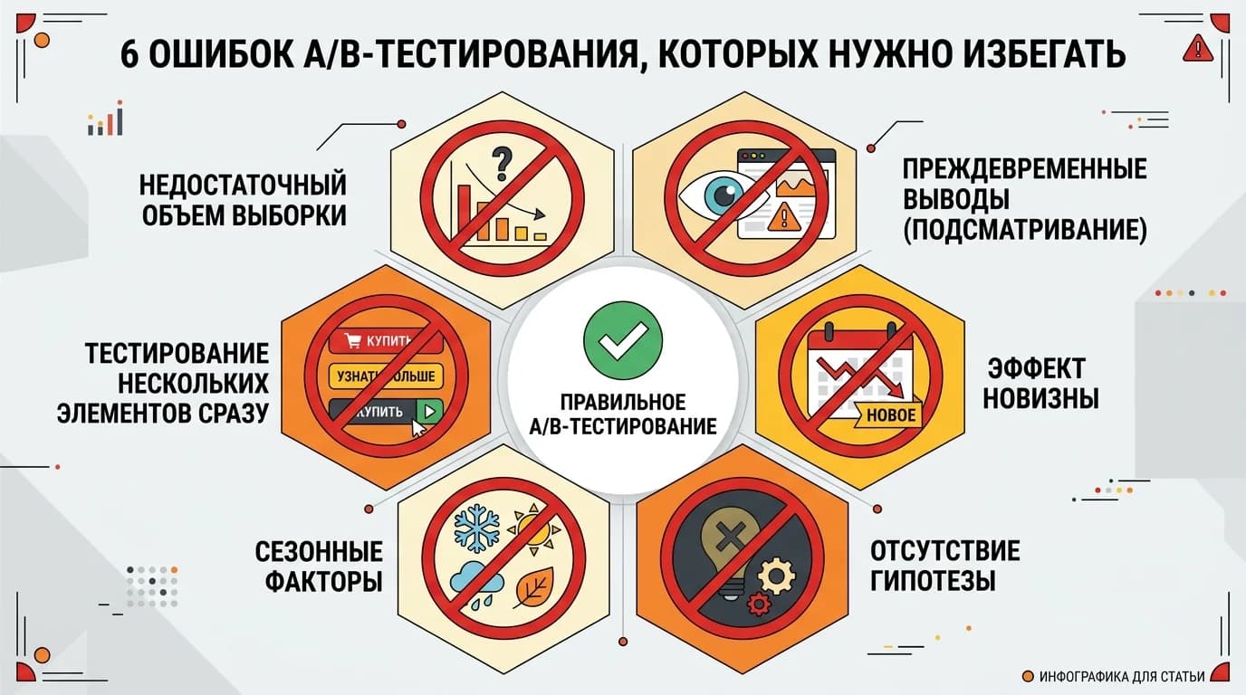 Шесть типичных ошибок при проведении A/B-тестирования