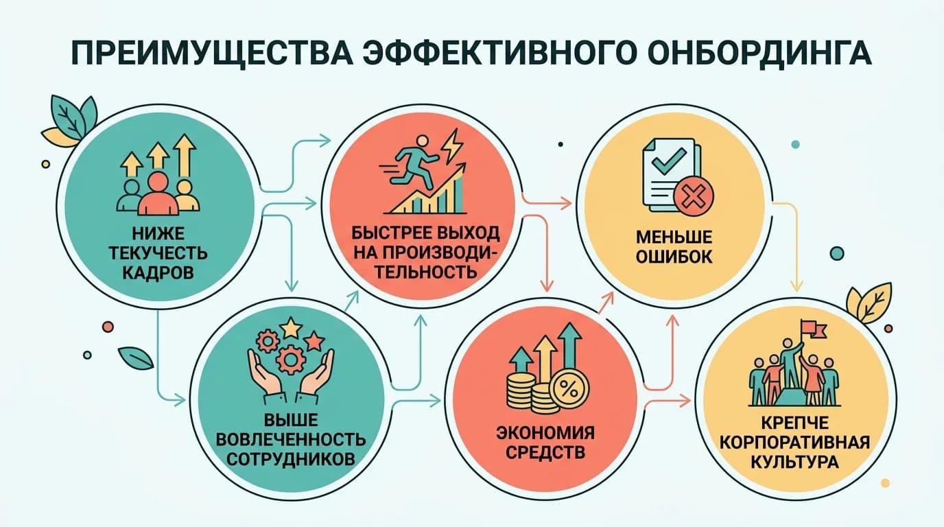 Взаимосвязь преимуществ эффективного онбординга
