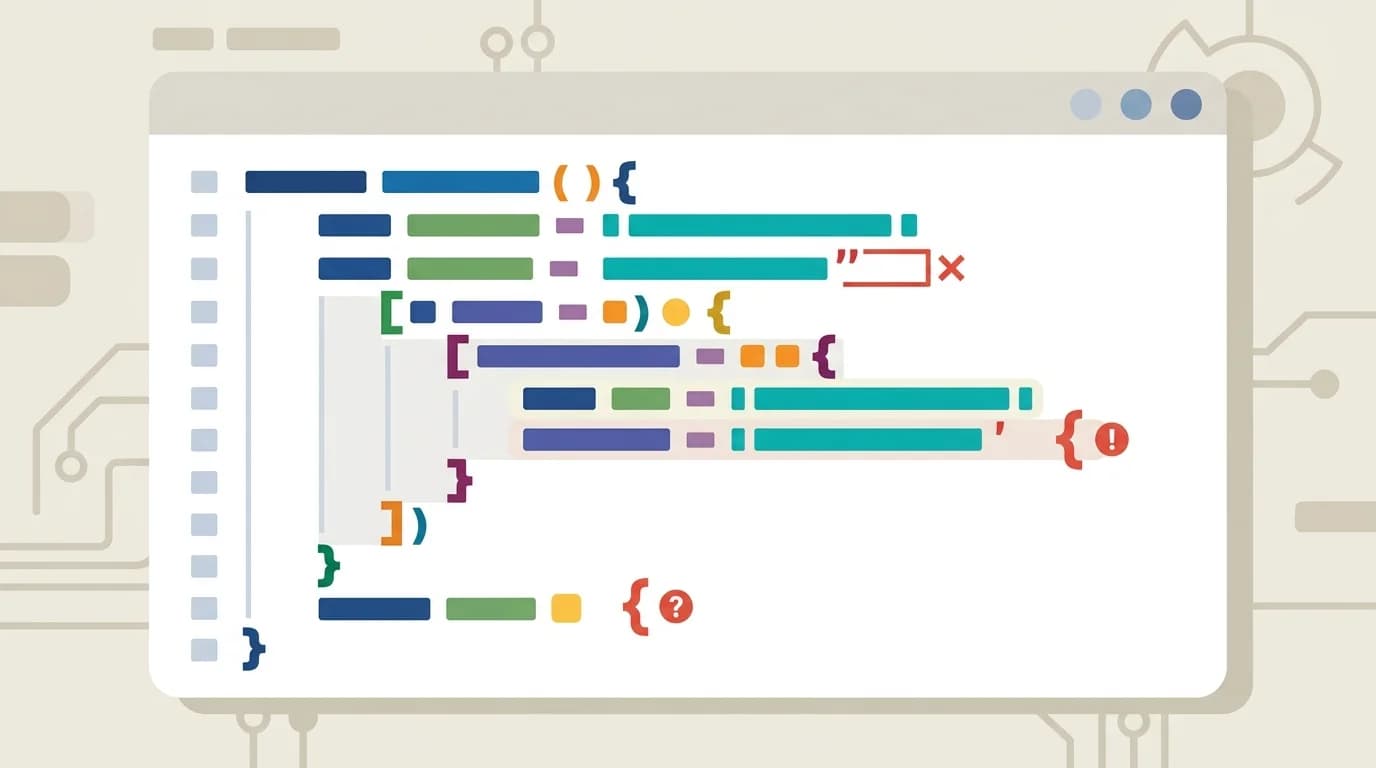 Визуализация синтаксиса JSON-LD с выделением типичных ошибок в структуре данных