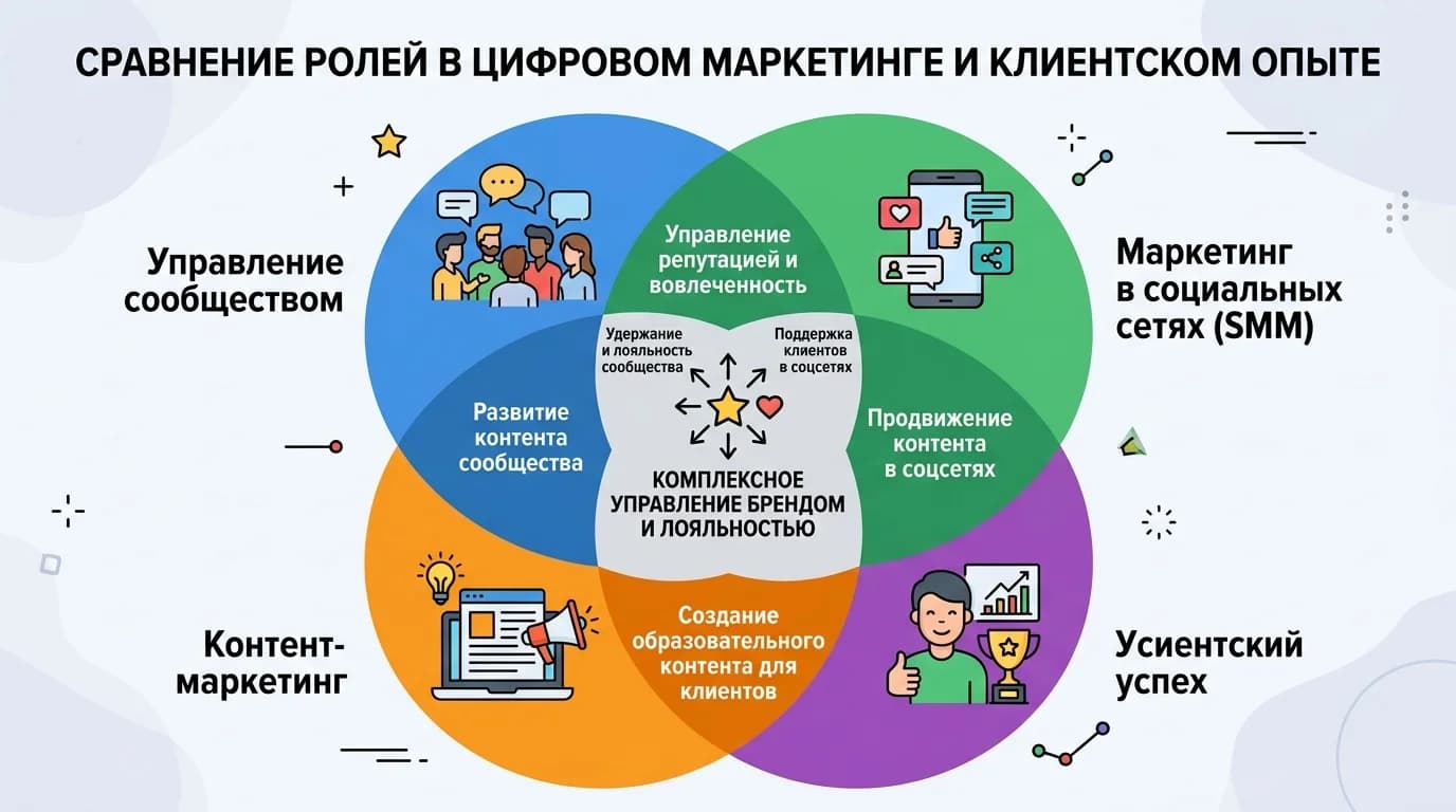 Различие между комьюнити-менеджментом и другими маркетинговыми ролями