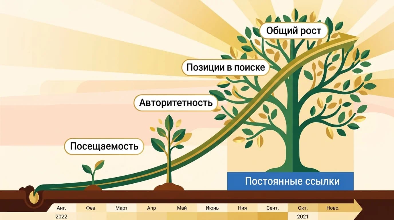 Накопительный эффект вечных ссылок на органический рост сайта