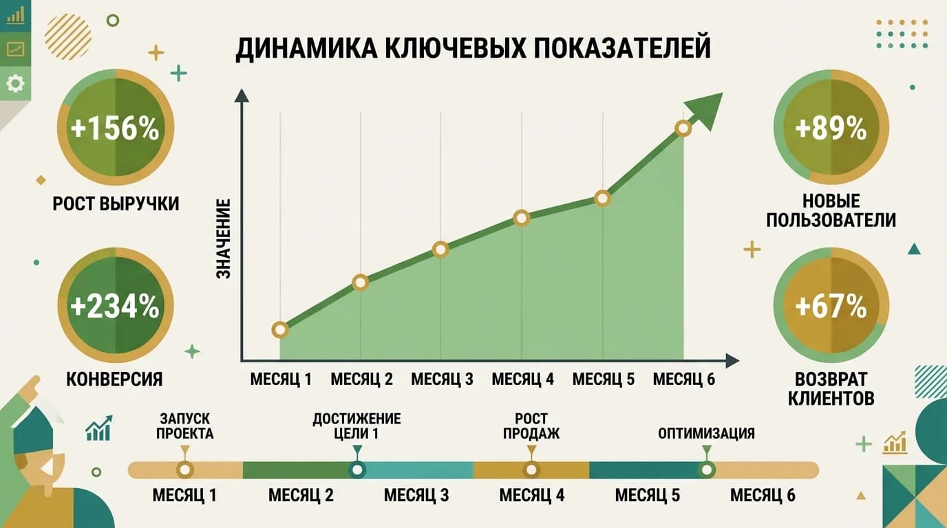 Визуализация доказанных результатов и метрик роста