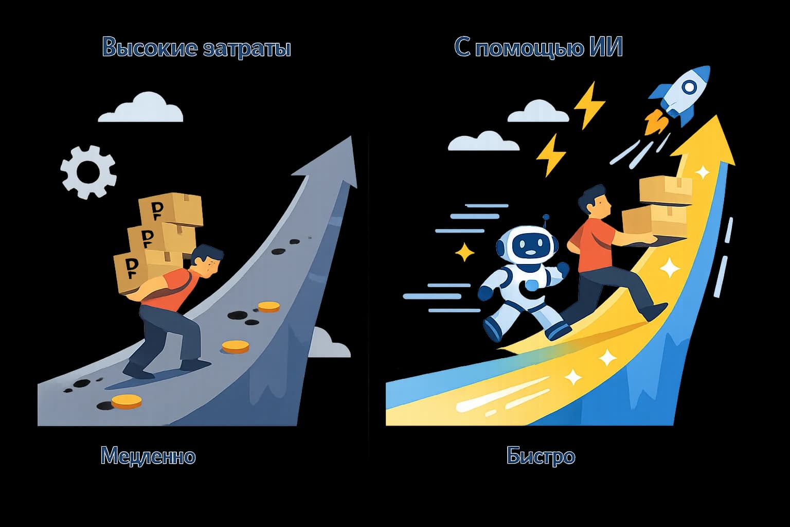Сравнение затрат и скорости: ручное создание контента vs автоматизация с ИИ