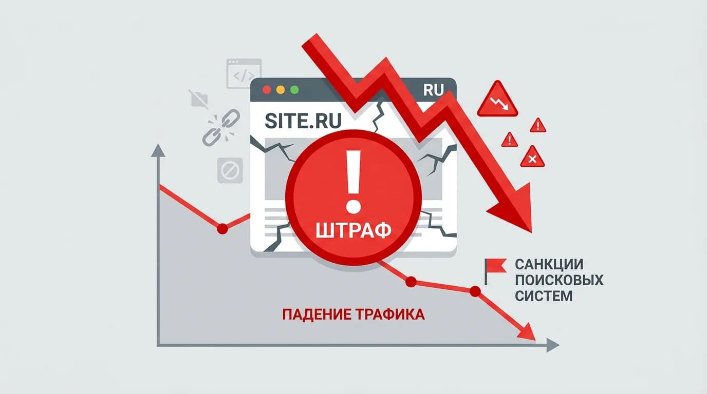 Визуализация воздействия санкций поисковых систем на видимость сайта