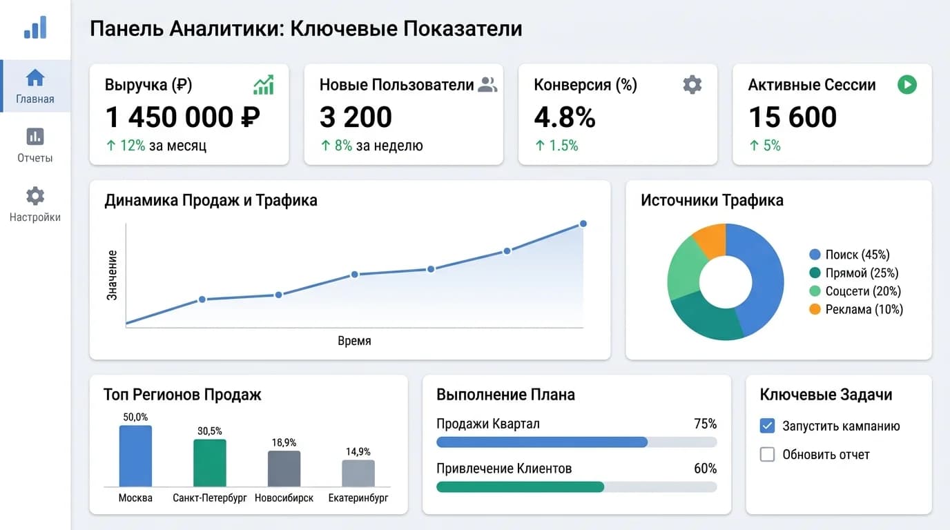 Аналитический дашборд с метриками лидогенерации в реальном времени