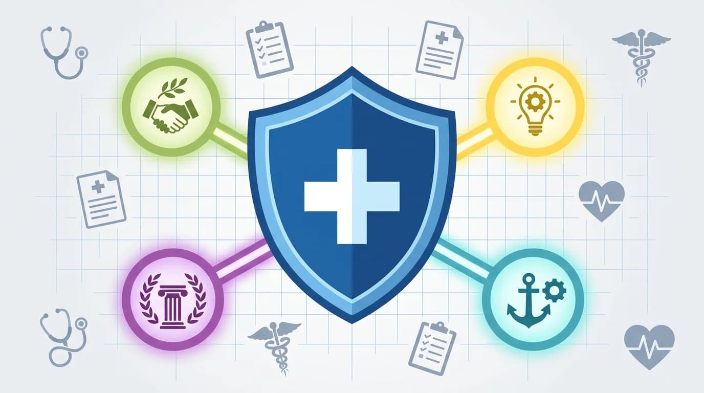 Визуальное представление критериев E-E-A-T для медицинских сайтов