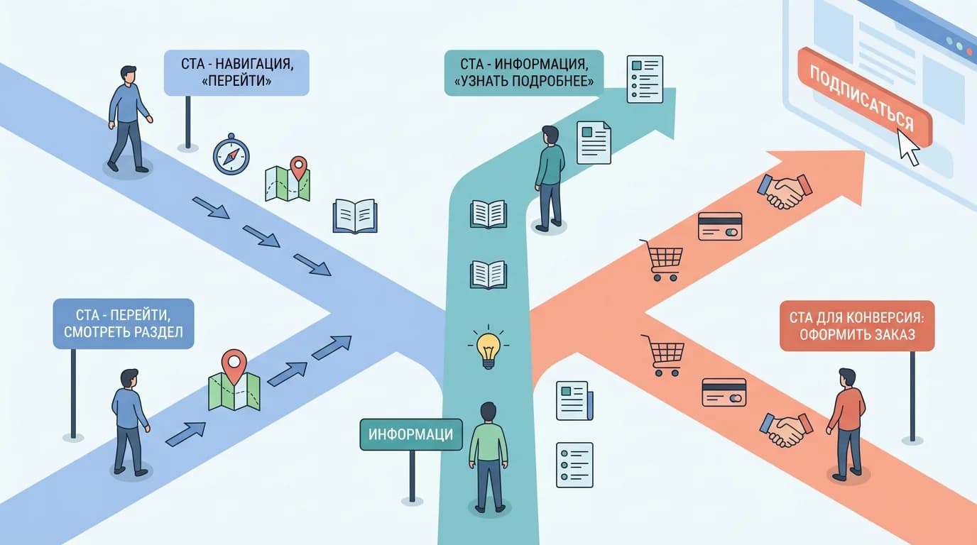 Три типа призывов к действию на разных этапах пути клиента