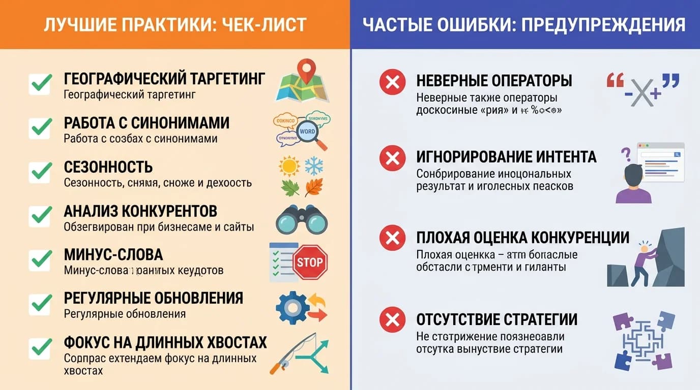 Лучшие практики и типичные ошибки при анализе поисковых запросов