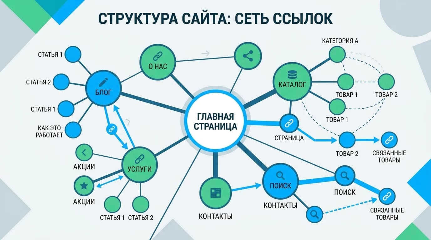 Архитектура сайта с внутренней перелинковкой