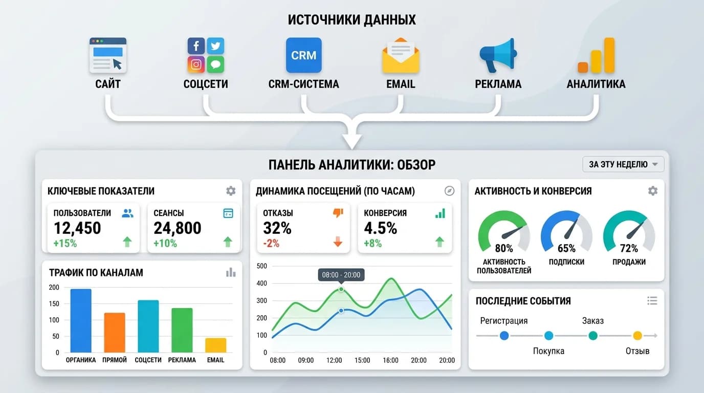 Интегрированный дашборд аналитики просмотров