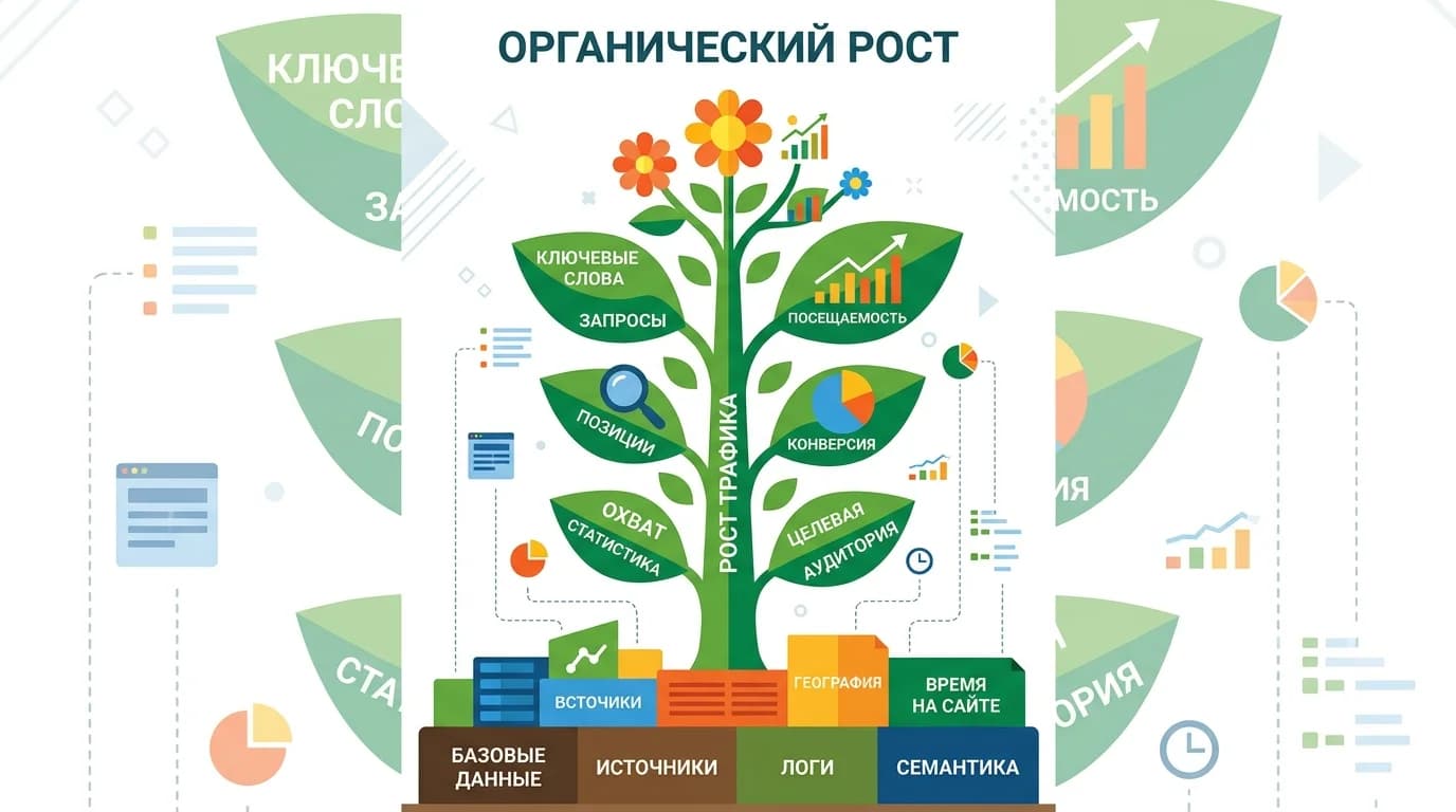 Органический рост сайта на основе данных Вордстата