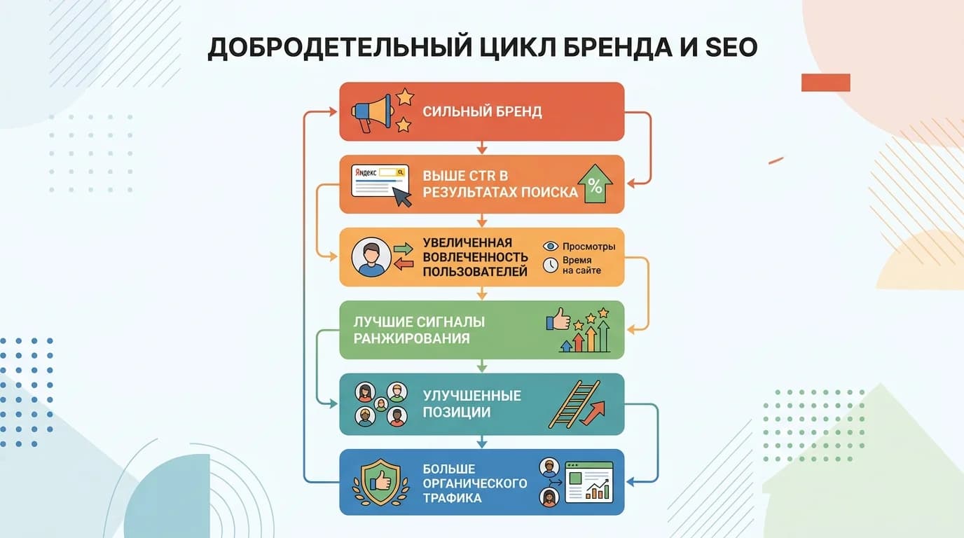 Цикл взаимодействия между брендом и SEO-ростом
