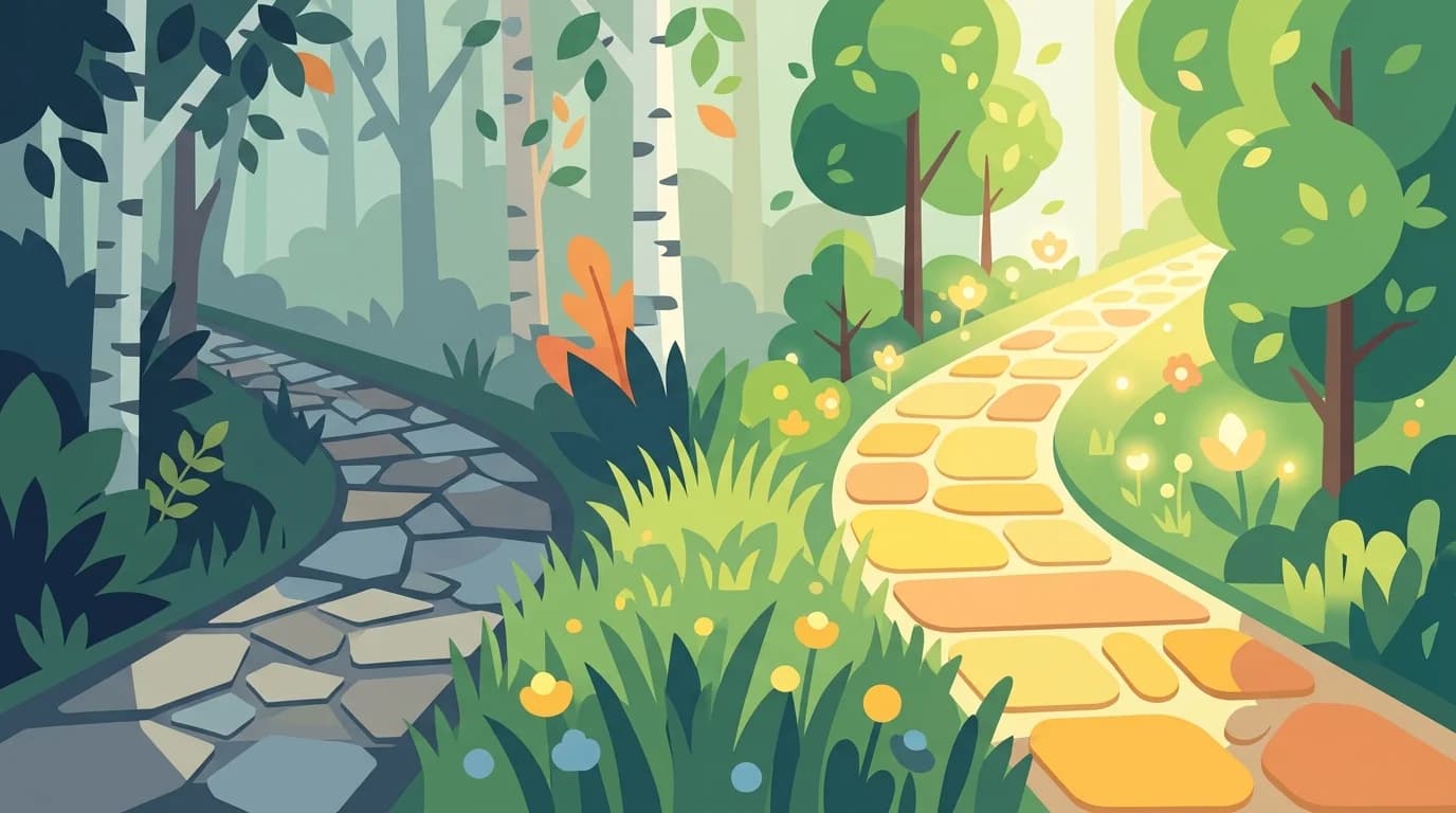 Визуализация выбора между растущими и падающими трендами на рынке