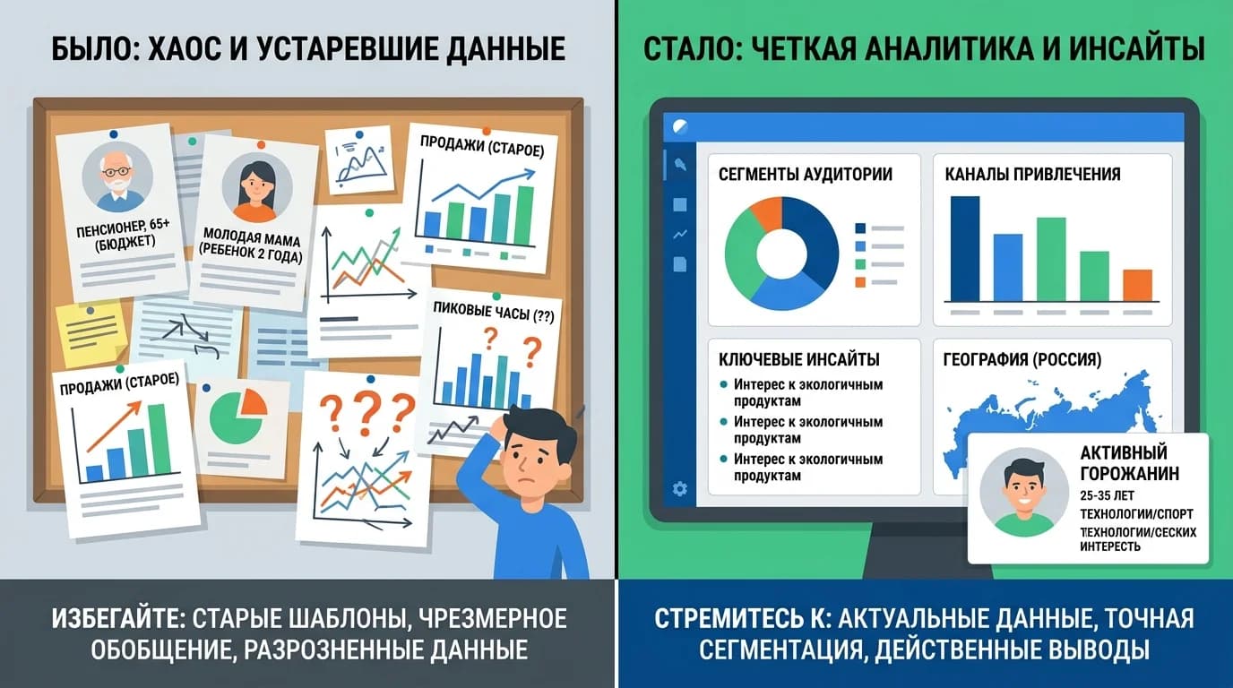 Сравнение хаотичного и системного анализа целевой аудитории