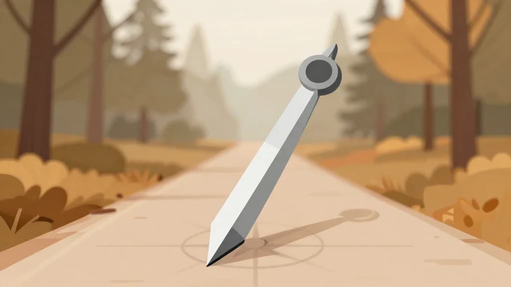 Компас, указывающий на два пути в тумане, символ выбора правильной стратегии управления репутацией