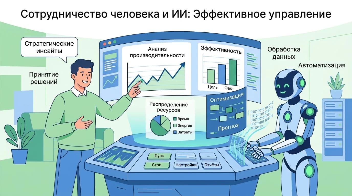 Синергия между человеческой стратегией и искусственным интеллектом в достижении целей рекламной кампании
