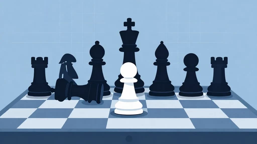 Шахматная доска с пешкой, символизирующая стратегическое преимущество в SEO