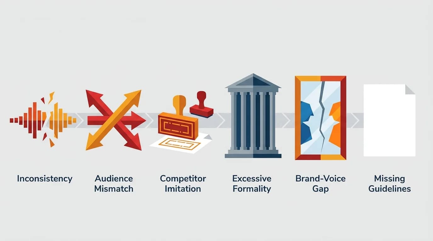 Шесть основных ошибок при создании tone of voice и их визуальные метафоры
