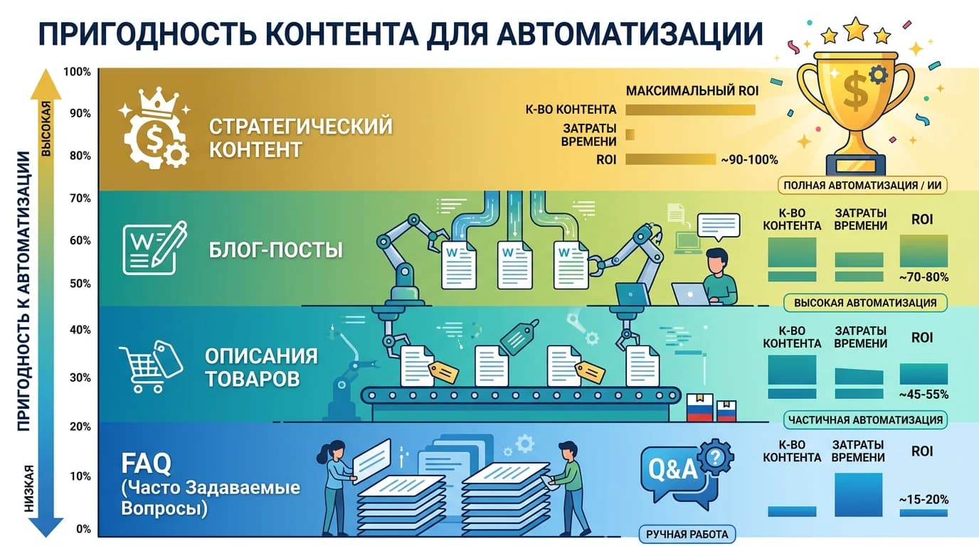Типы контента, оптимальные для автоматизации