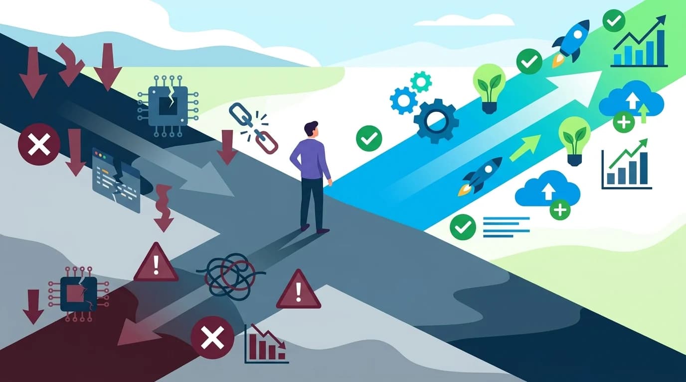 Два пути интеграции AI в рабочий процесс: правильный подход с редактированием и неправильный подход с полной автоматизацией