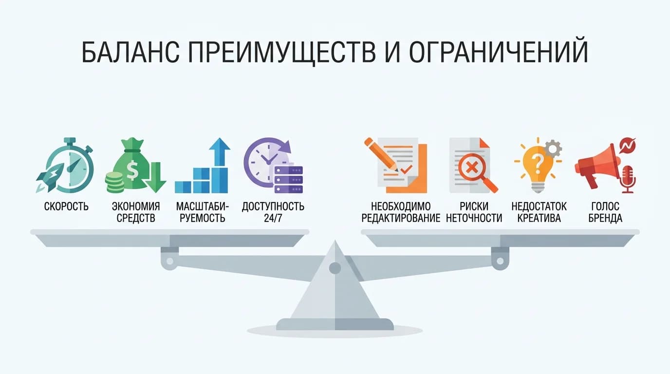 Баланс преимуществ и ограничений ИИ-контента