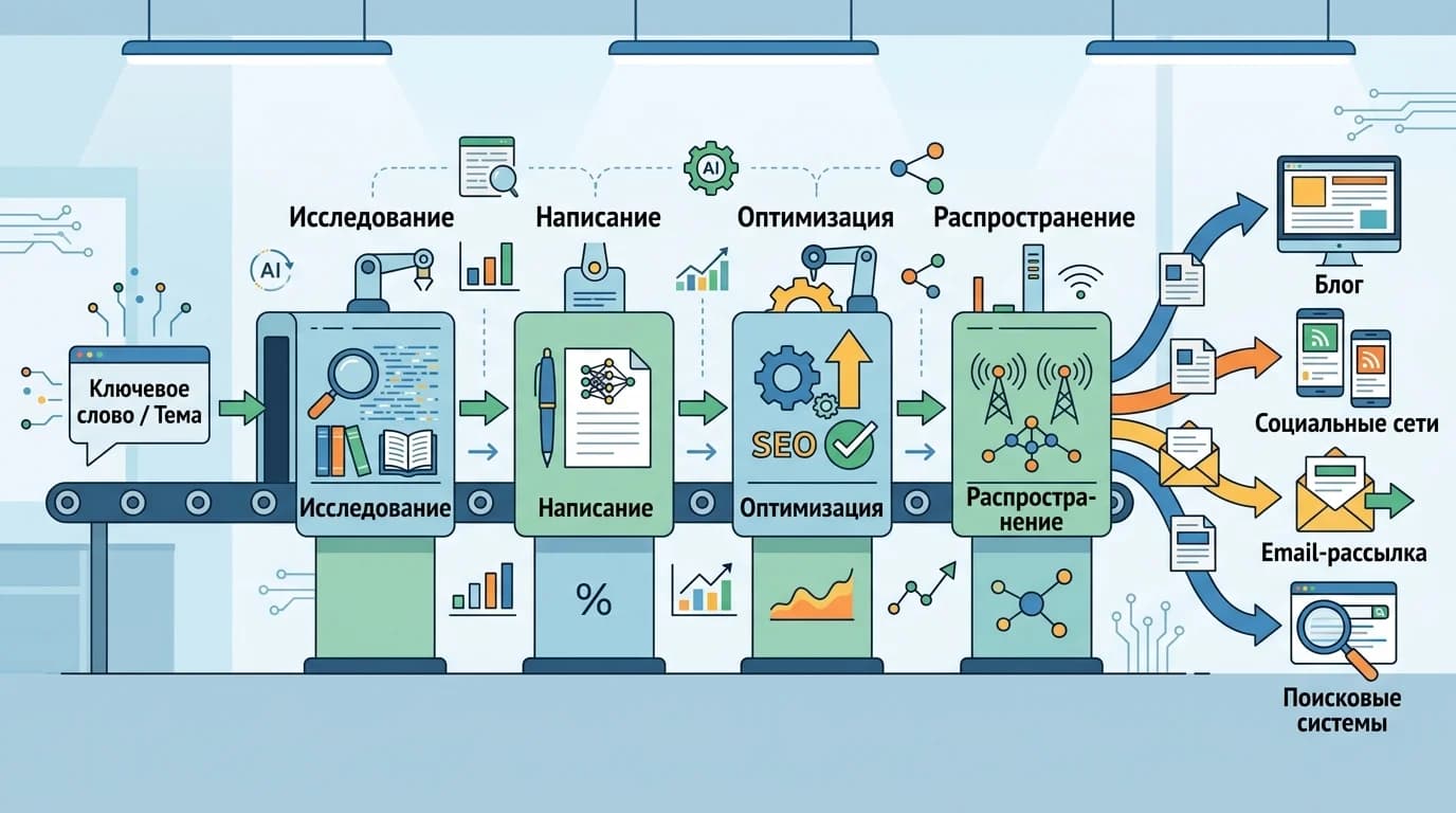 Автоматизированный конвейер создания контента с ИИ