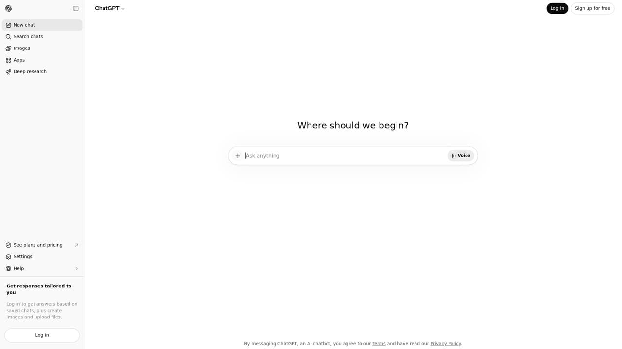 Интерфейс ChatGPT для создания текстов