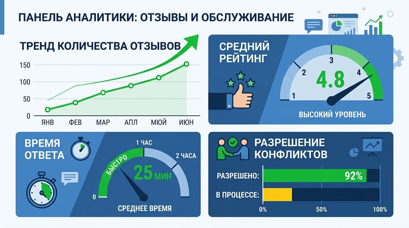 Мониторинг ключевых метрик системы отзывов