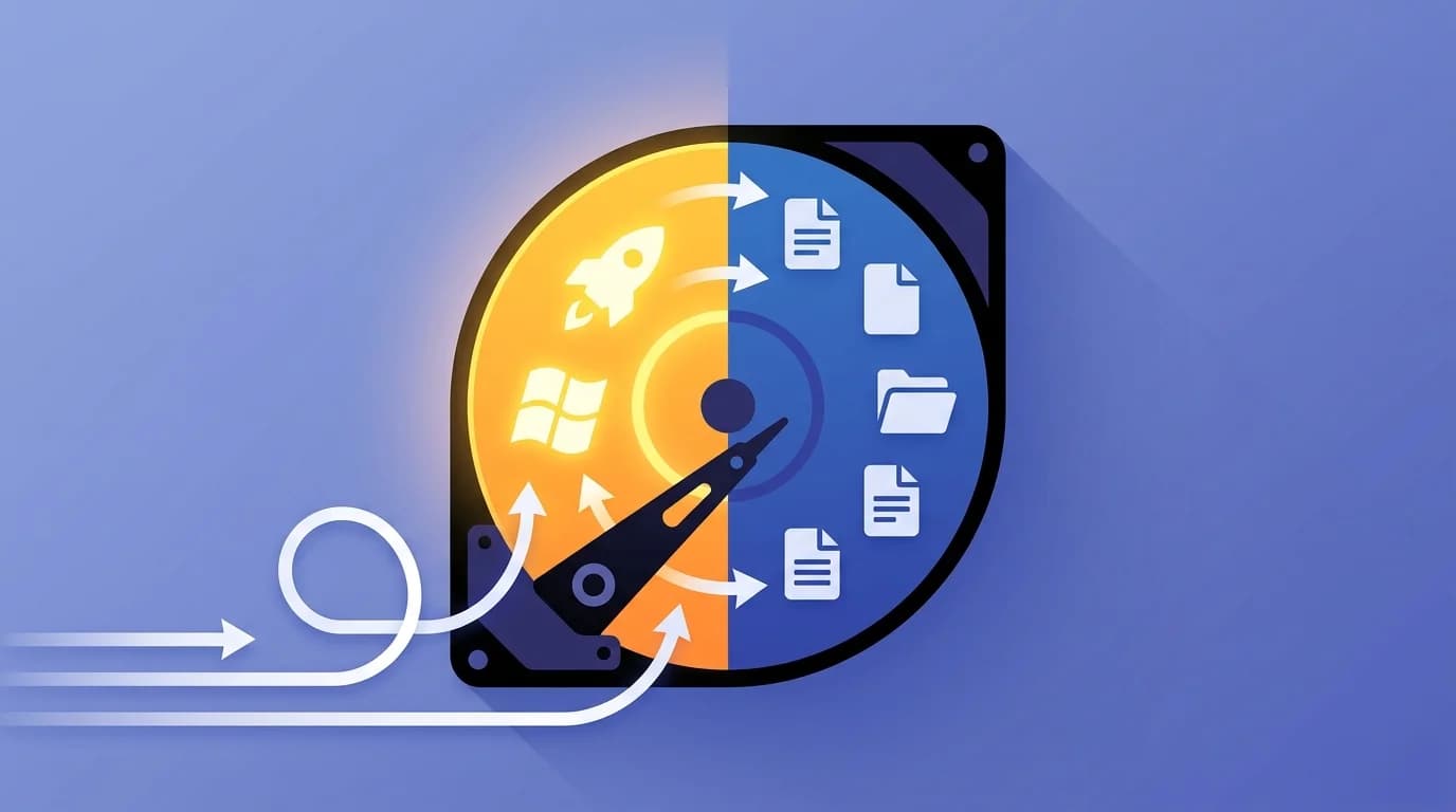 Визуализация загрузочного раздела на жёстком диске для установки Windows